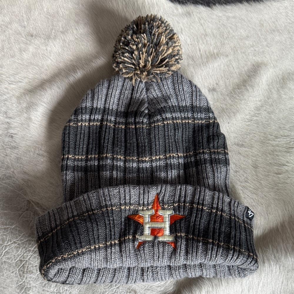 Houston Astros Gray Knit Beanie with World Series 2022 Logo
